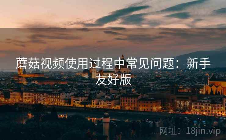 蘑菇视频使用过程中常见问题：新手友好版