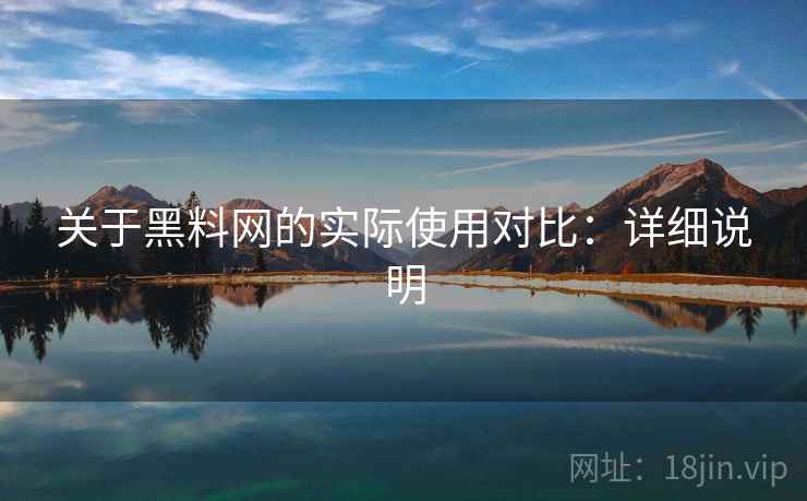 关于黑料网的实际使用对比:详细说明